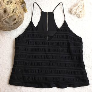 🍃{ENDLESS ROSE} Black Tassel Top Sz L